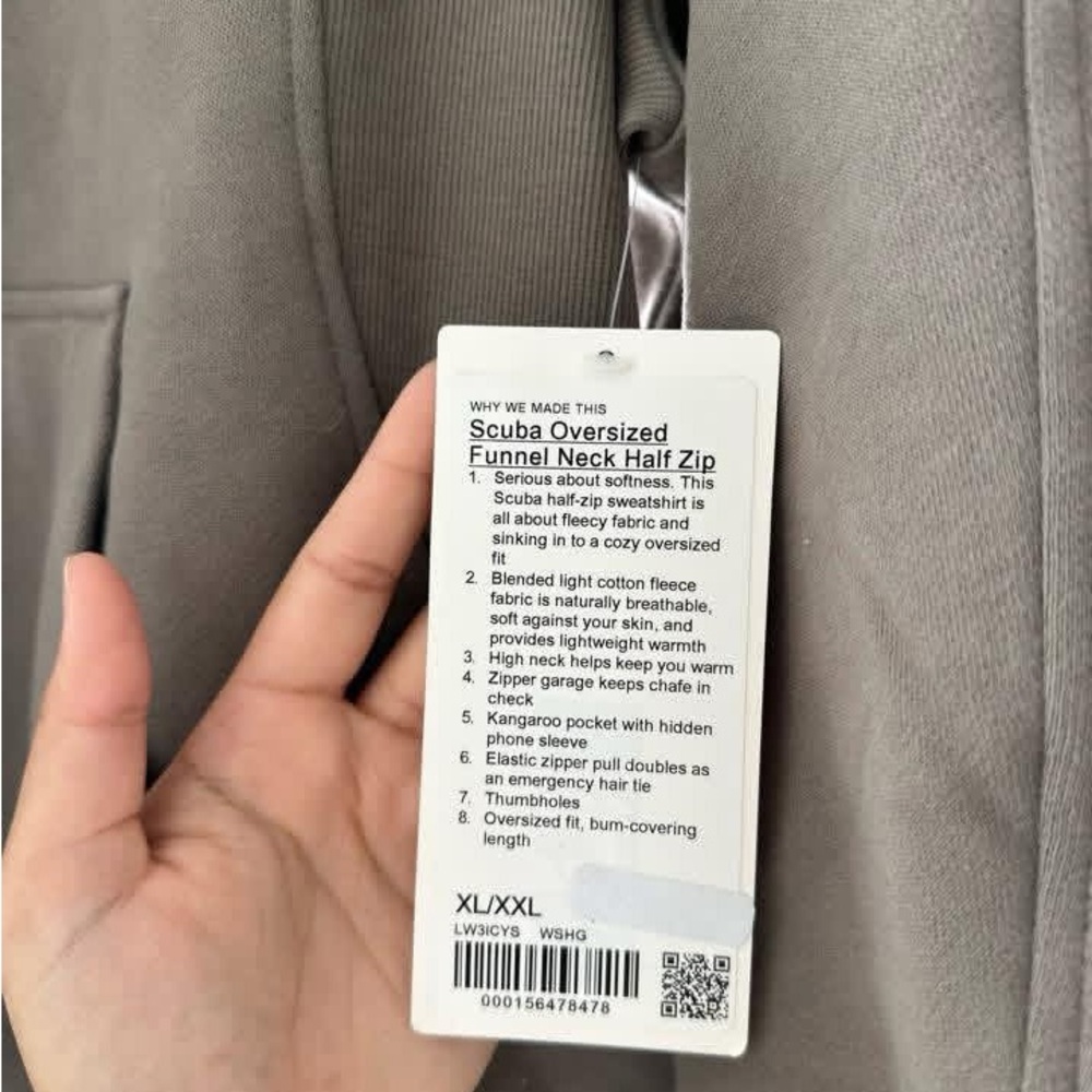 lululemon athletica Scuba Oversized Funnel Neck Half Zip Sweatshirt - Taupe